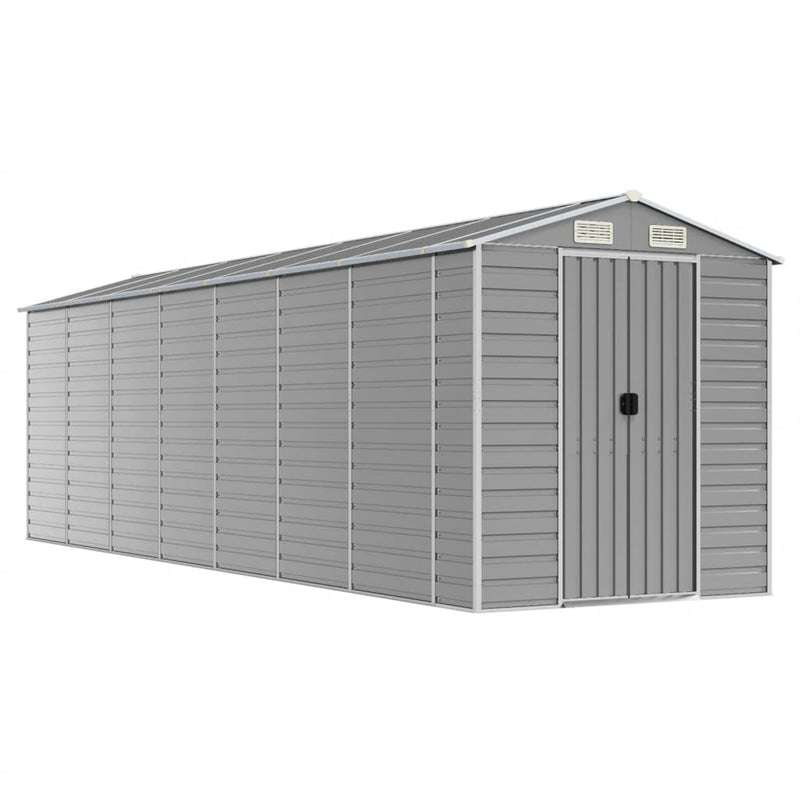 Garden Shed Light Grey 191x640x198 cm Galvanised Steel Payday Deals