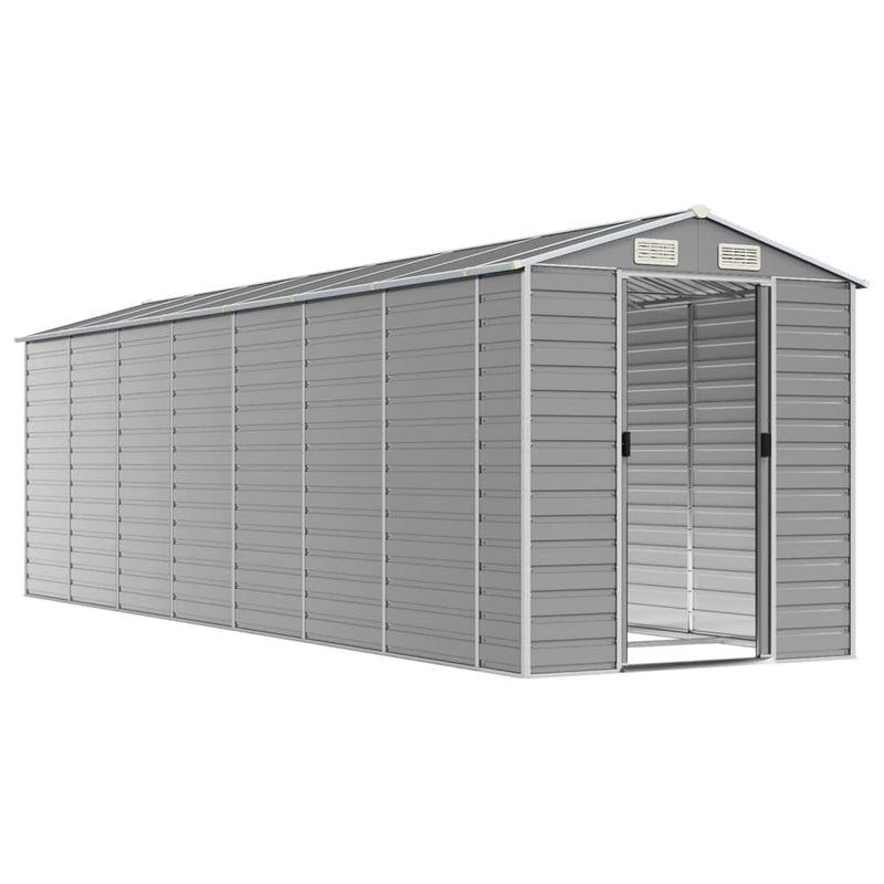 Garden Shed Light Grey 191x640x198 cm Galvanised Steel Payday Deals