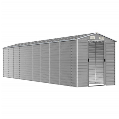 Garden Shed Light Grey 191x810x198 cm Galvanised Steel Payday Deals