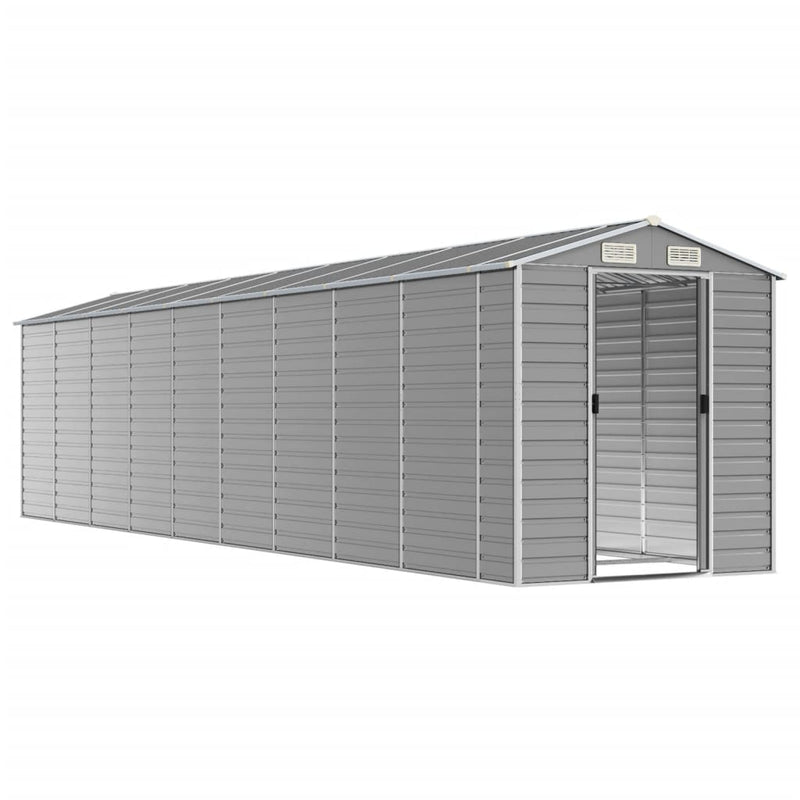 Garden Shed Light Grey 191x810x198 cm Galvanised Steel Payday Deals