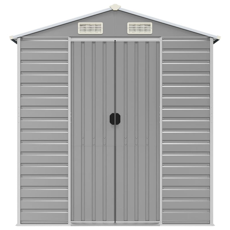 Garden Shed Light Grey 191x810x198 cm Galvanised Steel Payday Deals