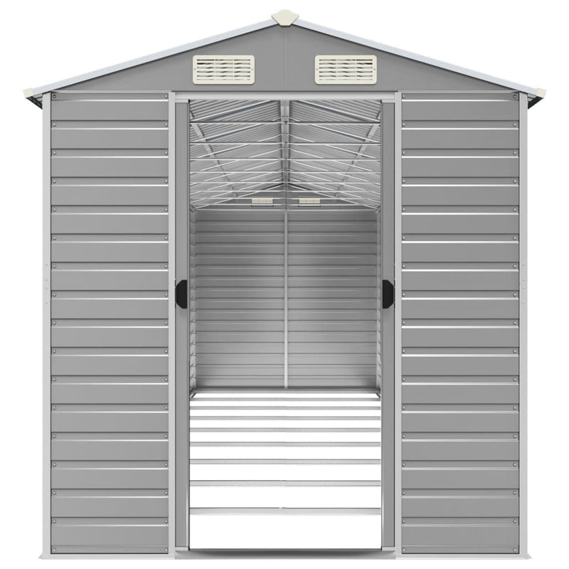 Garden Shed Light Grey 191x810x198 cm Galvanised Steel Payday Deals