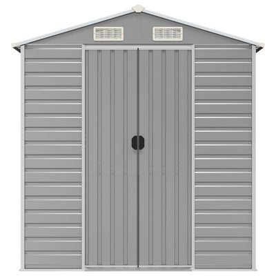 Garden Shed Light Grey 191x895x198 cm Galvanised Steel Payday Deals