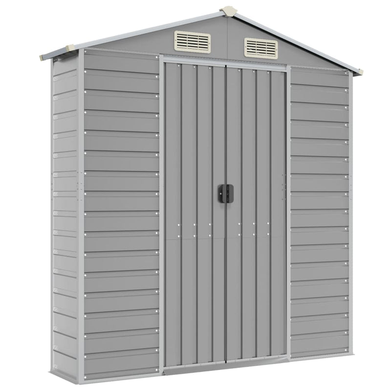 Garden Shed Light Grey 191x895x198 cm Galvanised Steel Payday Deals