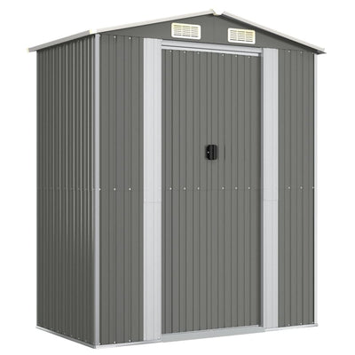 Garden Shed Light Grey 192x108x223 cm Galvanised Steel Payday Deals