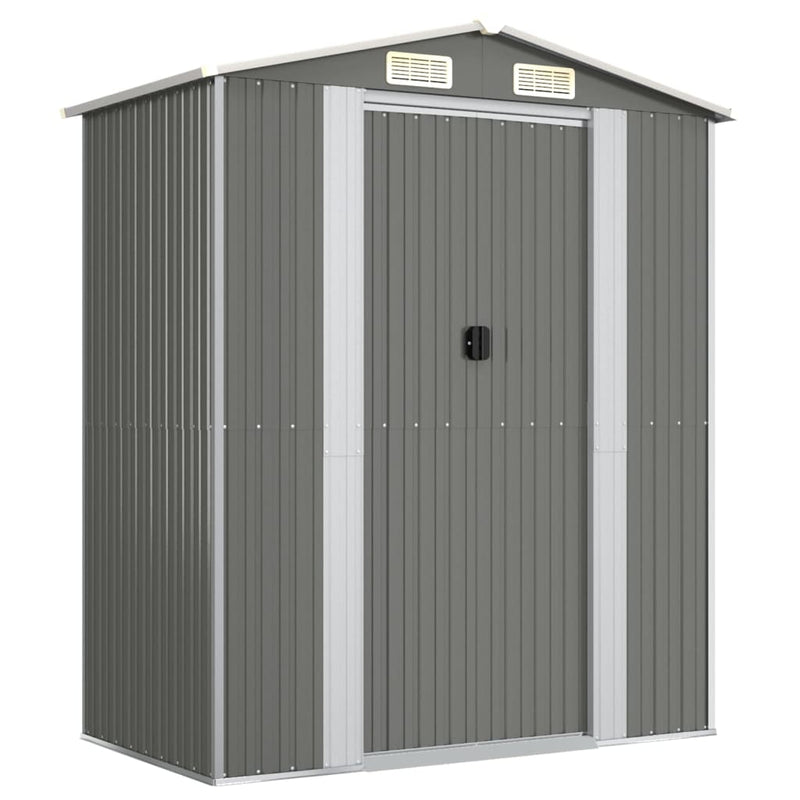 Garden Shed Light Grey 192x108x223 cm Galvanised Steel Payday Deals