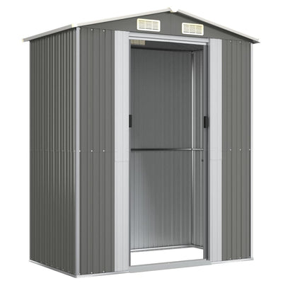 Garden Shed Light Grey 192x108x223 cm Galvanised Steel Payday Deals