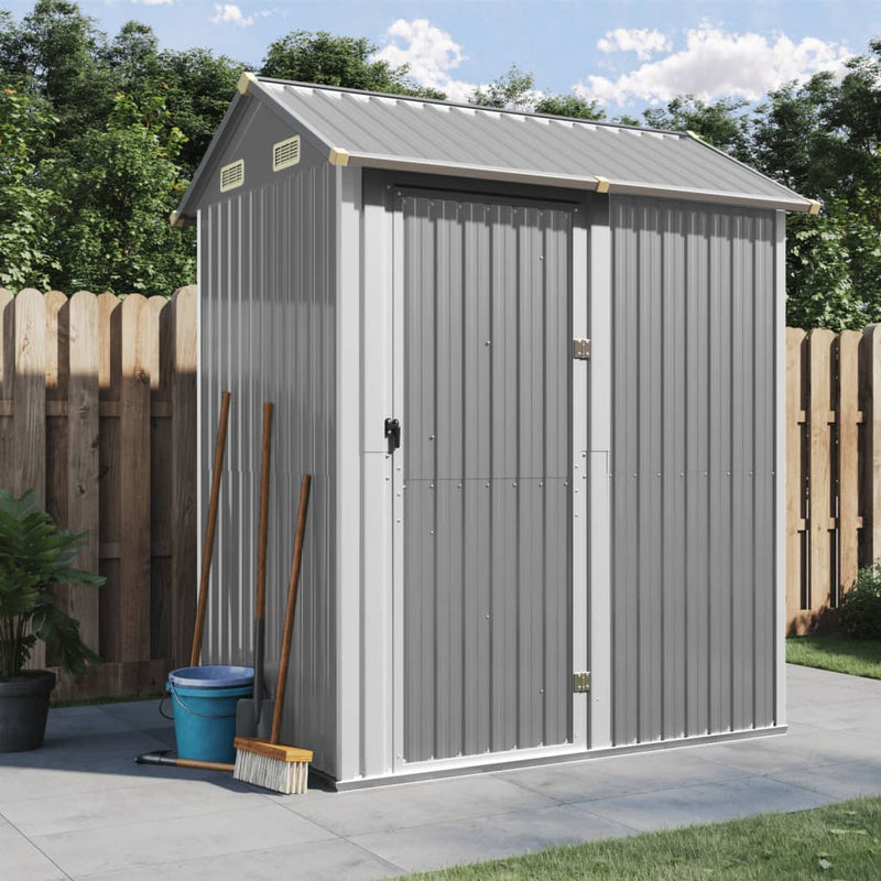 Garden Shed Light Grey 192x152.5x237 cm Galvanised Steel Payday Deals