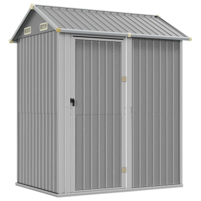 Garden Shed Light Grey 192x152.5x237 cm Galvanised Steel Payday Deals