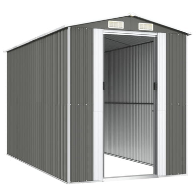 Garden Shed Light Grey 192x357x223 cm Galvanised Steel Payday Deals