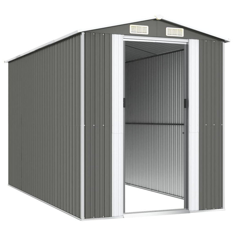 Garden Shed Light Grey 192x357x223 cm Galvanised Steel Payday Deals