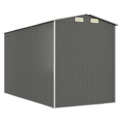 Garden Shed Light Grey 192x357x223 cm Galvanised Steel Payday Deals