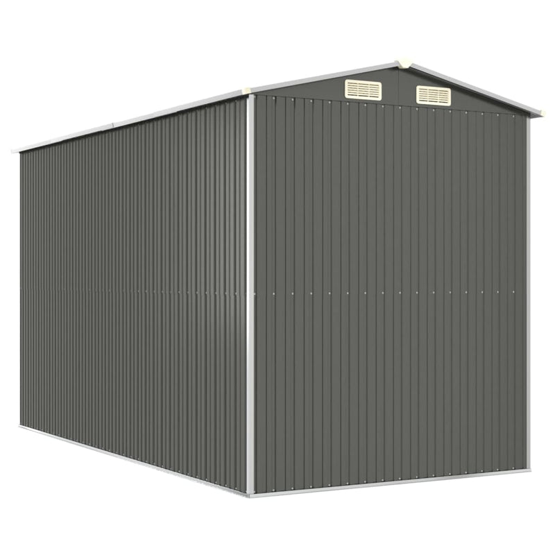 Garden Shed Light Grey 192x357x223 cm Galvanised Steel Payday Deals