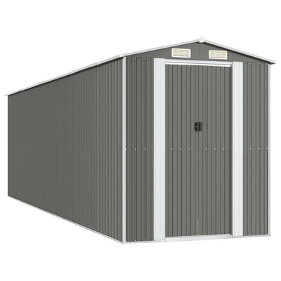 Garden Shed Light Grey 192x689x223 cm Galvanised Steel Payday Deals