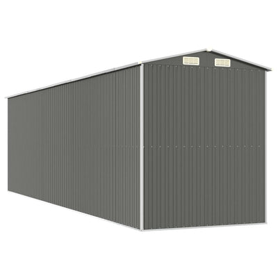 Garden Shed Light Grey 192x689x223 cm Galvanised Steel Payday Deals