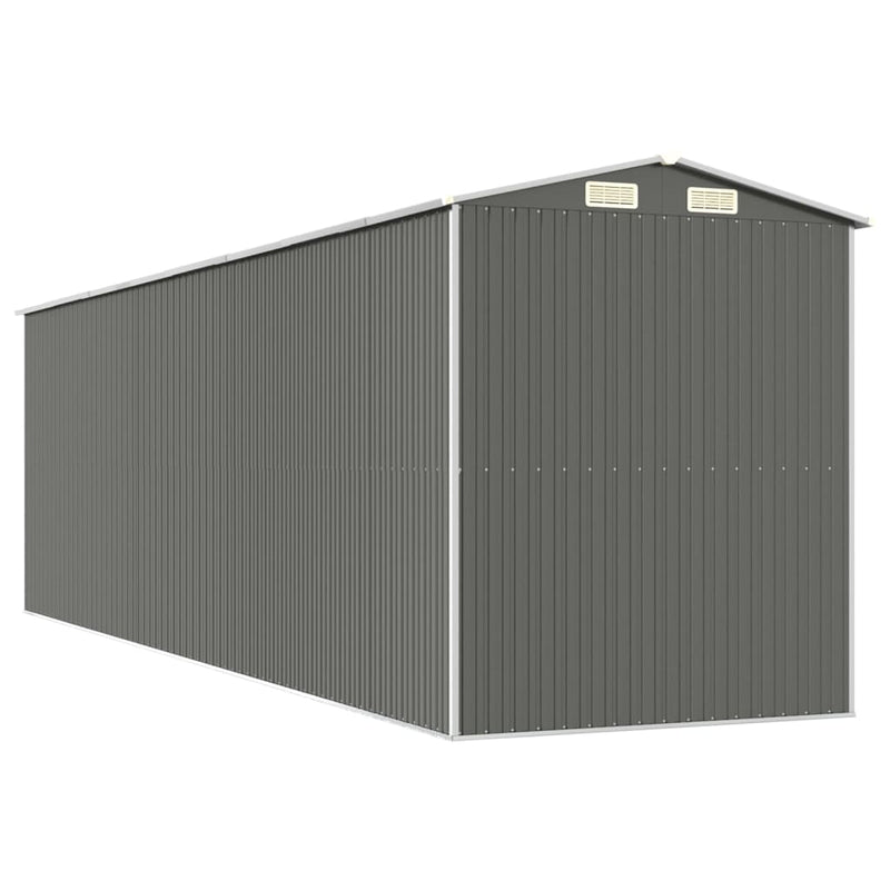 Garden Shed Light Grey 192x689x223 cm Galvanised Steel Payday Deals