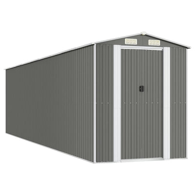 Garden Shed Light Grey 192x772x223 cm Galvanised Steel Payday Deals
