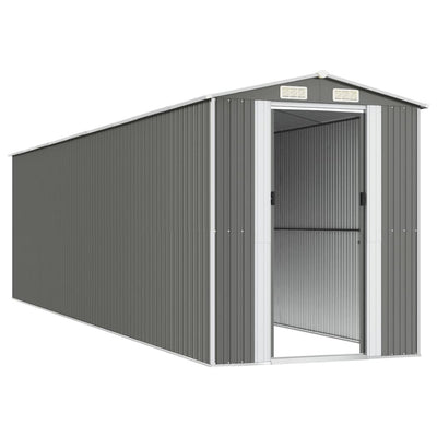 Garden Shed Light Grey 192x772x223 cm Galvanised Steel Payday Deals