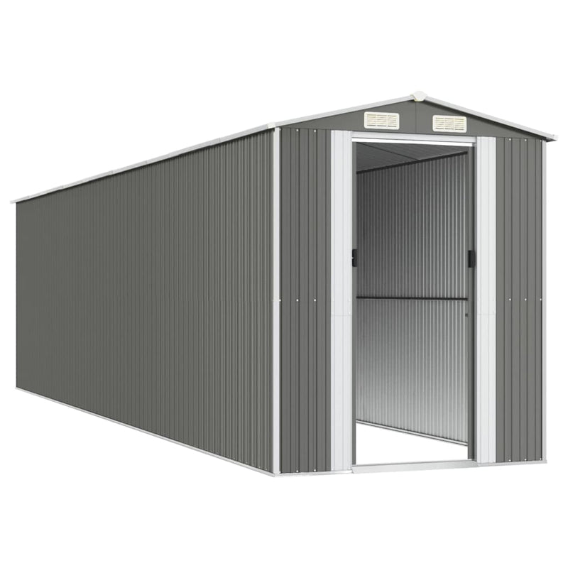 Garden Shed Light Grey 192x772x223 cm Galvanised Steel Payday Deals