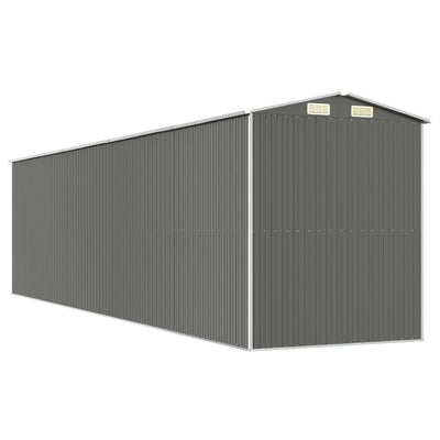Garden Shed Light Grey 192x772x223 cm Galvanised Steel Payday Deals