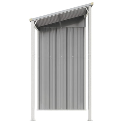 Garden Shed with Extended Roof Light Grey 277x110.5x181 cm Steel Payday Deals