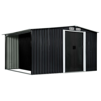 Garden Shed with Sliding Doors Anthracite 329.5x205x178 cm Steel Payday Deals