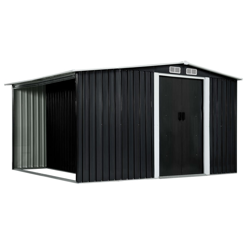 Garden Shed with Sliding Doors Anthracite 329.5x205x178 cm Steel Payday Deals