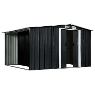 Garden Shed with Sliding Doors Anthracite 329.5x205x178 cm Steel Payday Deals