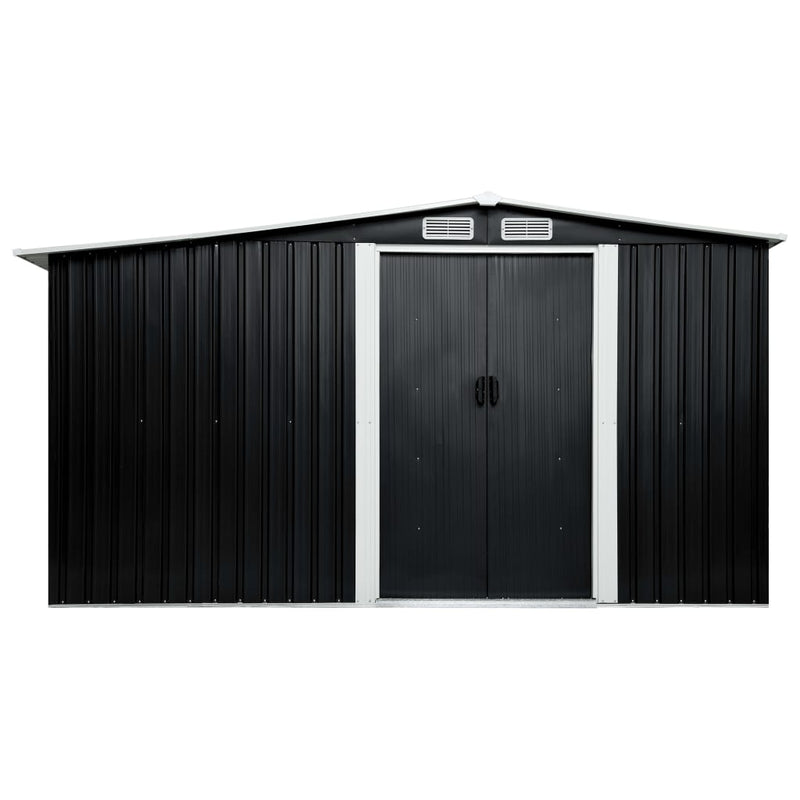 Garden Shed with Sliding Doors Anthracite 329.5x205x178 cm Steel Payday Deals