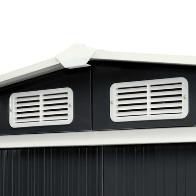 Garden Shed with Sliding Doors Anthracite 329.5x205x178 cm Steel Payday Deals