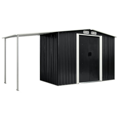 Garden Shed with Sliding Doors Anthracite 386x131x178 cm Steel Payday Deals