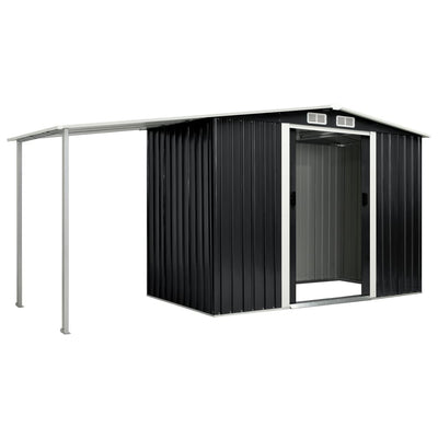Garden Shed with Sliding Doors Anthracite 386x131x178 cm Steel Payday Deals