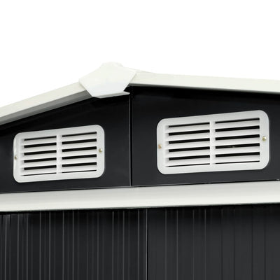 Garden Shed with Sliding Doors Anthracite 386x131x178 cm Steel Payday Deals