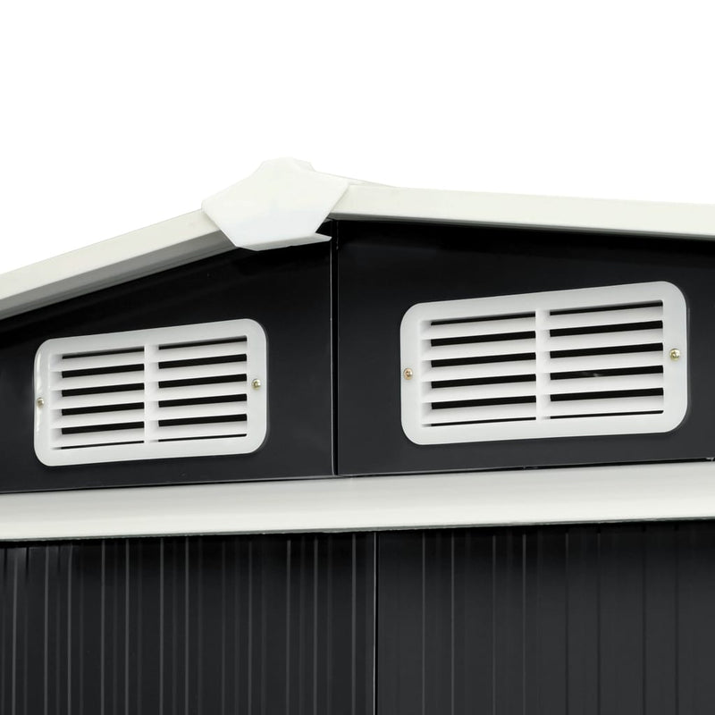 Garden Shed with Sliding Doors Anthracite 386x131x178 cm Steel Payday Deals