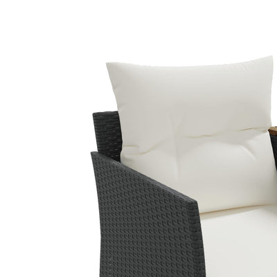 Garden Sofa 2-Seater with Stools Black Poly Rattan Payday Deals