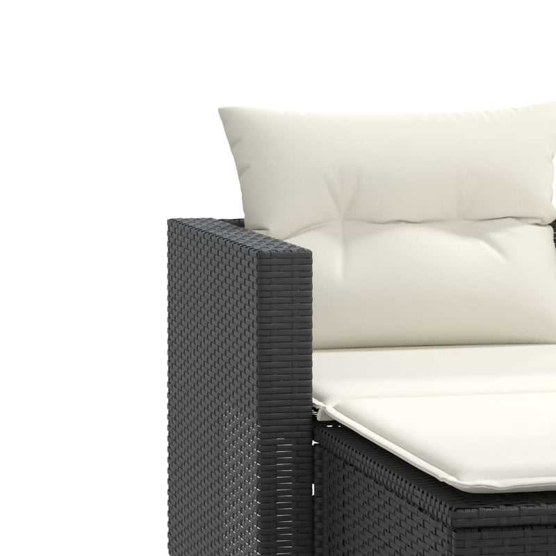 Garden Sofa 2-Seater with Stools Black Poly Rattan Payday Deals