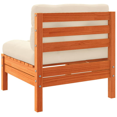 Garden Sofa Armless with Cushions 2 pcs Wax Brown Solid Wood Pine Payday Deals