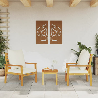 Garden Sofa Chair 2pcs with Cushion Solid Wood Acacia Payday Deals