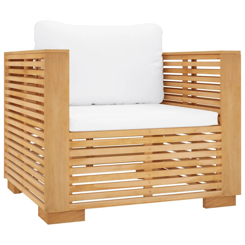 Garden Sofa Chair with Cream Cushions Solid Wood Teak Payday Deals