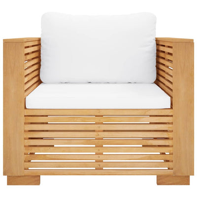 Garden Sofa Chair with Cream Cushions Solid Wood Teak Payday Deals