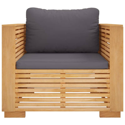 Garden Sofa Chair with Dark Grey Cushions Solid Wood Teak Payday Deals