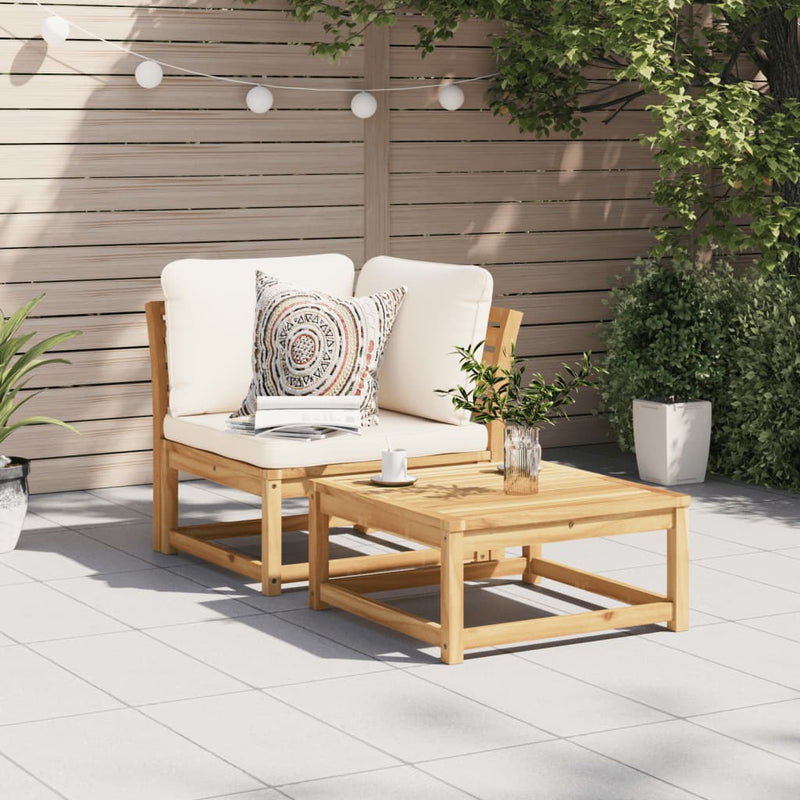 Garden Sofa Corner with Cushions 73x73x65 cm Solid Wood Acacia Payday Deals