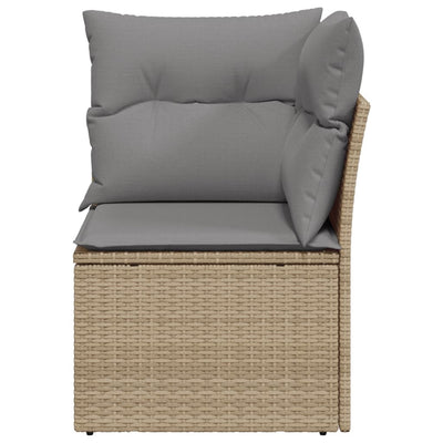 Garden Sofa Corner with Cushions Beige Poly Rattan Payday Deals