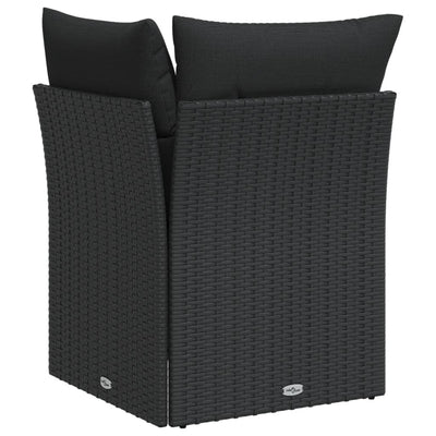 Garden Sofa Corner with Cushions Black Poly Rattan Payday Deals
