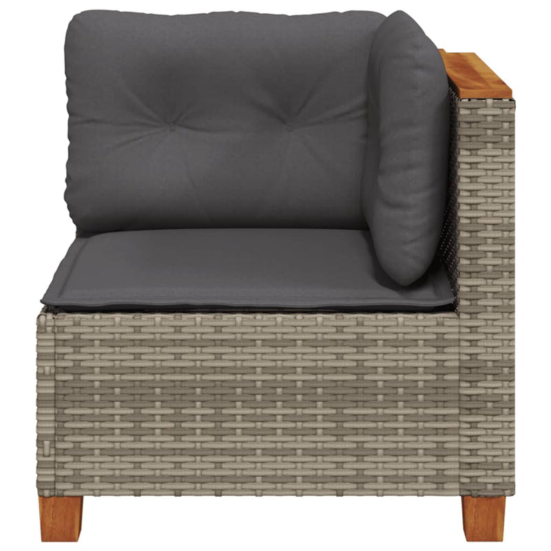 Garden Sofa Corner with Cushions Grey Poly Rattan Payday Deals