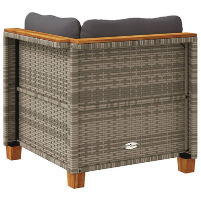 Garden Sofa Corner with Cushions Grey Poly Rattan Payday Deals