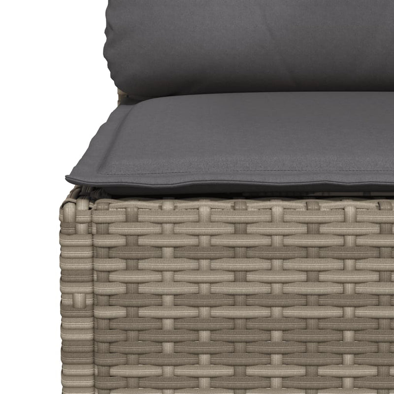 Garden Sofa Corner with Cushions Grey Poly Rattan Payday Deals