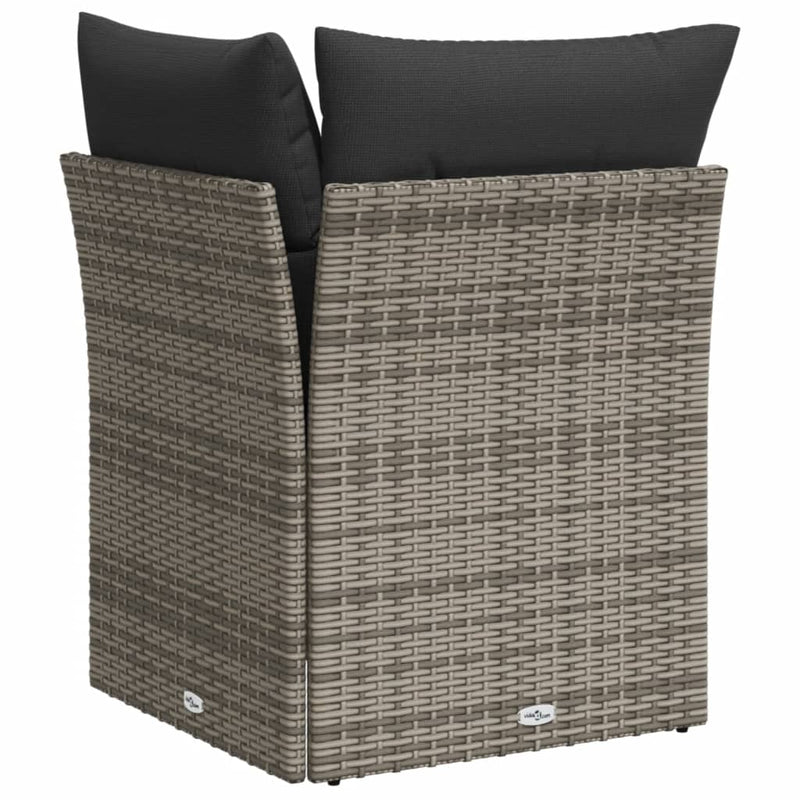 Garden Sofa Corner with Cushions Grey Poly Rattan Payday Deals