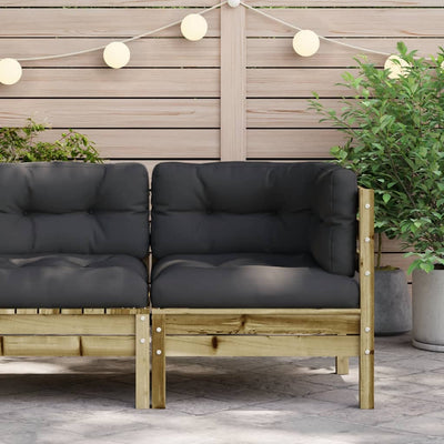Garden Sofa Corner with Cushions Impregnated Wood Pine Payday Deals