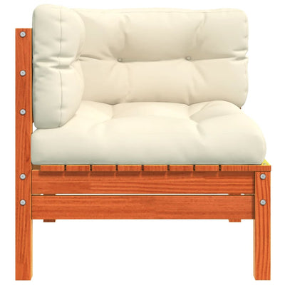 Garden Sofa Corner with Cushions Wax Brown Solid Wood Pine Payday Deals